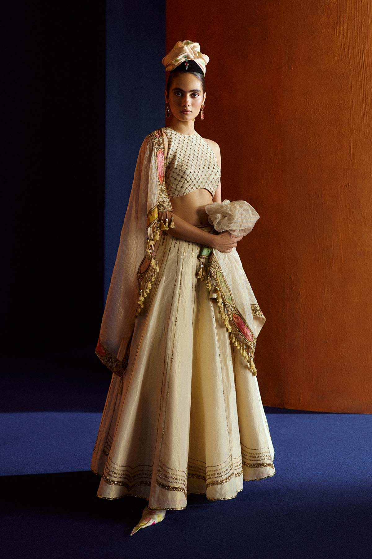 Mastani Ivory Maheen Tissue Lehenga Set