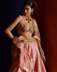 Mastani Pastel Pink Maheen Silk Lehenga Set