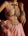 Mastani Pastel Pink Maheen Silk Lehenga Set
