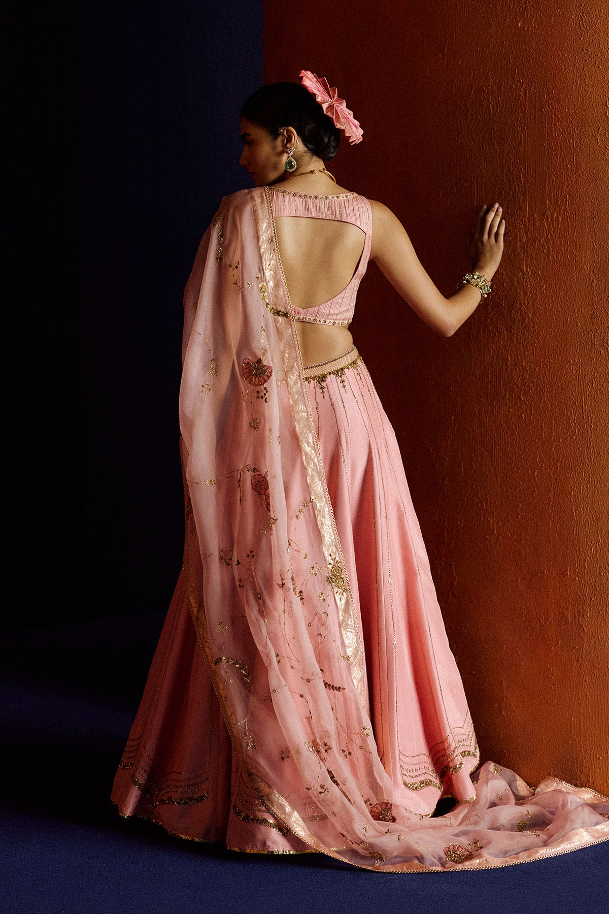 Mastani Pastel Pink Maheen Silk Lehenga Set
