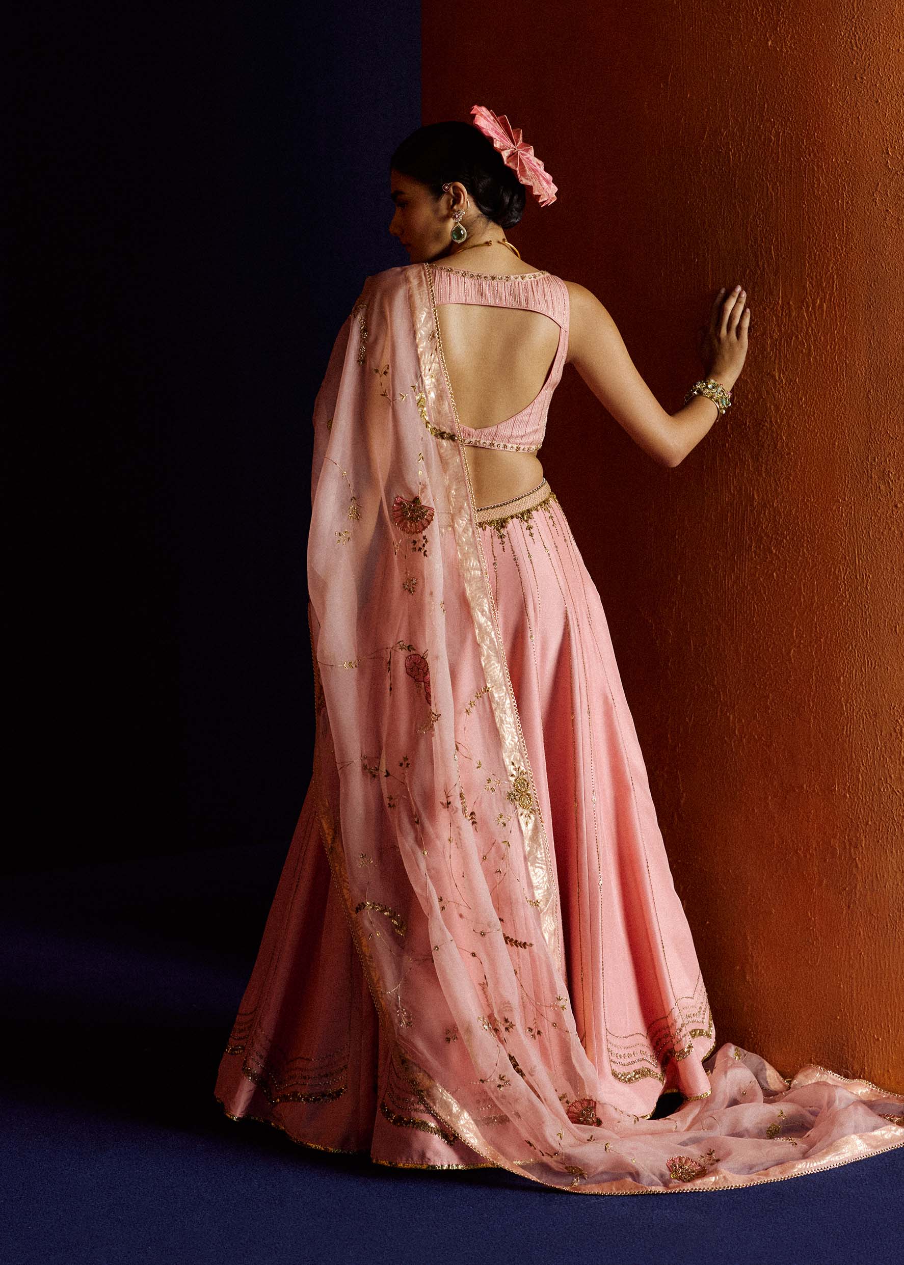 Mastani Pastel Pink Maheen Silk Lehenga Set