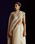 Mastani Ivory Tissue Saree Set