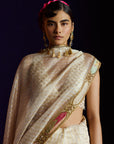 Mastani Ivory Tissue Saree Set