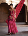 Nadira Magenta Sharara Set