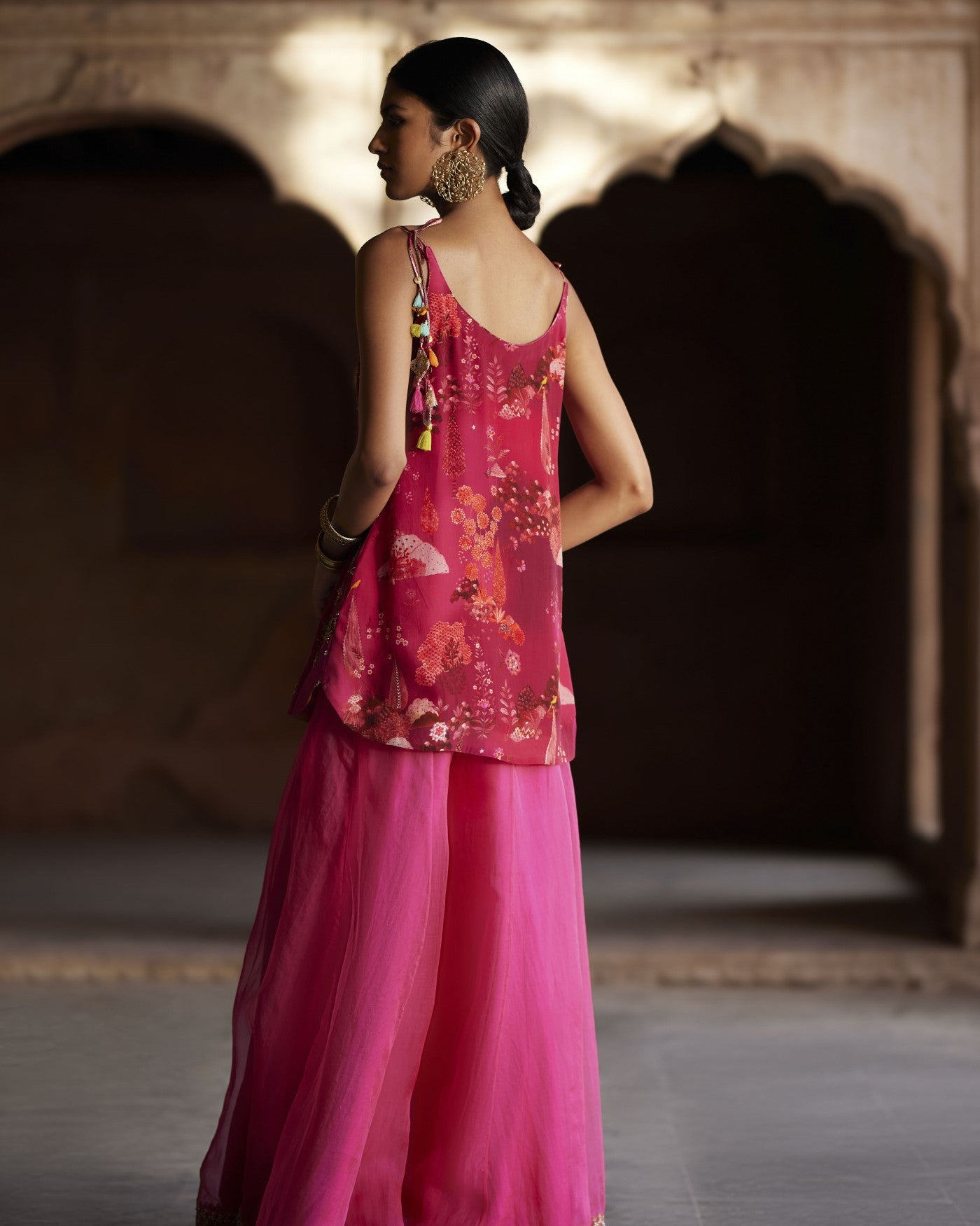 Nadira Magenta Sharara Set