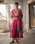 Nadira Magenta Front Puckering Kurta Set