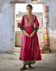 Nadira Magenta Front Puckering Kurta Set