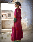 Nadira Magenta Front Puckering Kurta Set