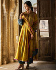 Nadira Lime Yellow Front Puckering Kurta Set