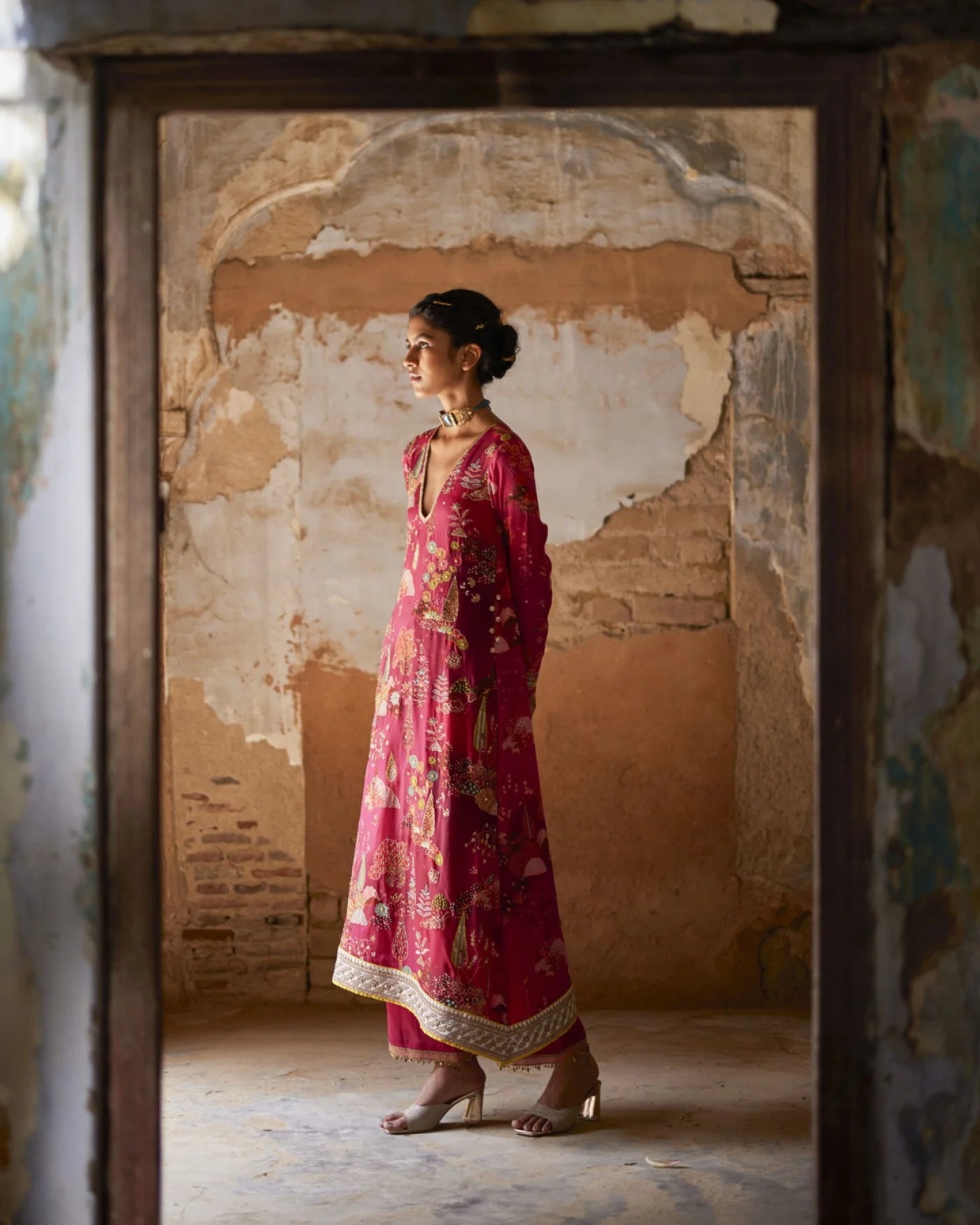 Nadira Magenta Kurta Set