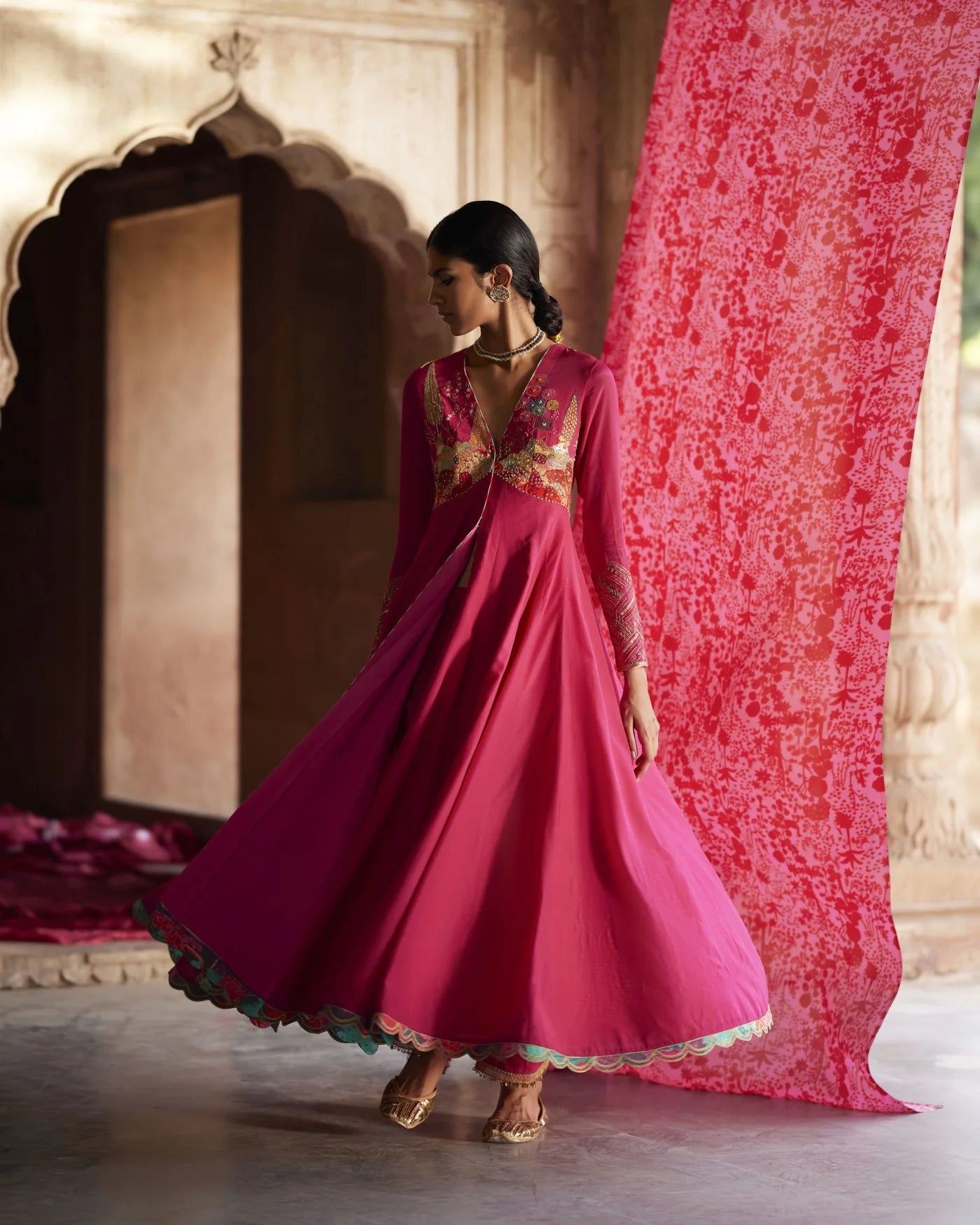 Nadira Magenta Genelia D&#39;Souza Anarkali Set