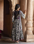 Nadira Black - White Shadow Print Kurta Set