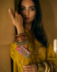 Nisbat Yellow Silk Shirt Co-ord Set