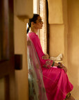 Nisbat Hot Pink Silk Dori Kurta Set