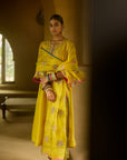 Nisbat Yellow Silk Dori Kurta Set
