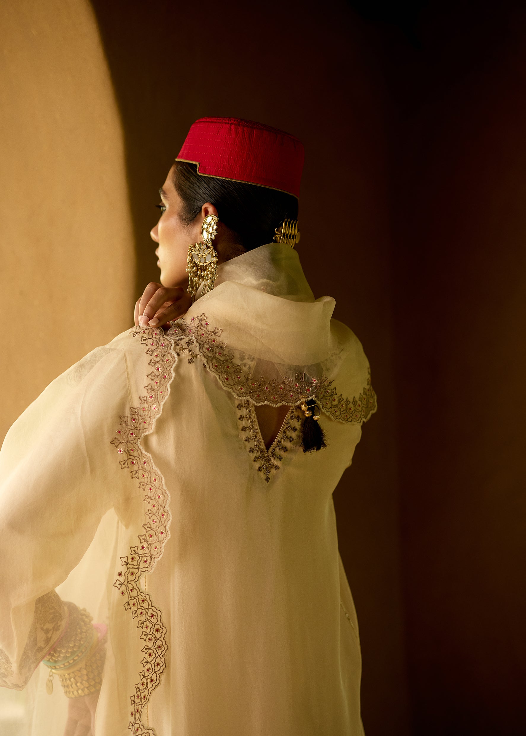 Nisbat Ivory Silk Dori Kurta Set