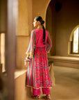 Nisbat Hot Pink Mirror Yoke Kurta Set
