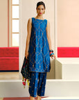 NILOUFER DEEP TEAL SCALLOP EMBROIDERY KURTA SET