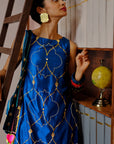 NILOUFER DEEP TEAL SCALLOP EMBROIDERY KURTA SET