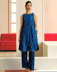 NILOUFER DEEP TEAL SCALLOP EMBROIDERY KURTA SET
