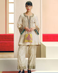 NILOUFER IVORY SHORT SIDE KALI KURTA SET