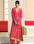 NILOUFER RED-MAGENTA GULRANG ASYMMETRICAL KURTA SET