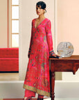 NILOUFER RED-MAGENTA GULRANG ASYMMETRICAL KURTA SET