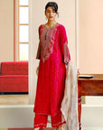 NILOUFER RED GULTARA PRINTED KURTA SET