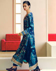 NILOUFER TEAL GULRANG ASYMMETRICAL KURTA SET