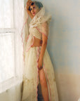 NILOUFER IVORY FLOWER BOOTAS SAREE SET