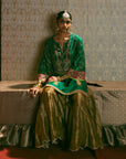 Reejh Emerald Green Challi Kurta Gharara Set