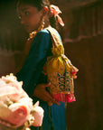 Reejh Teal Silk Antique Yoke Kurta Set