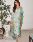 Seher Khan Powder Blue Tissue Kurta Set