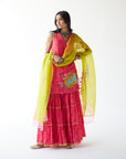 Dupahar Magenta Big Flower Gharara Set