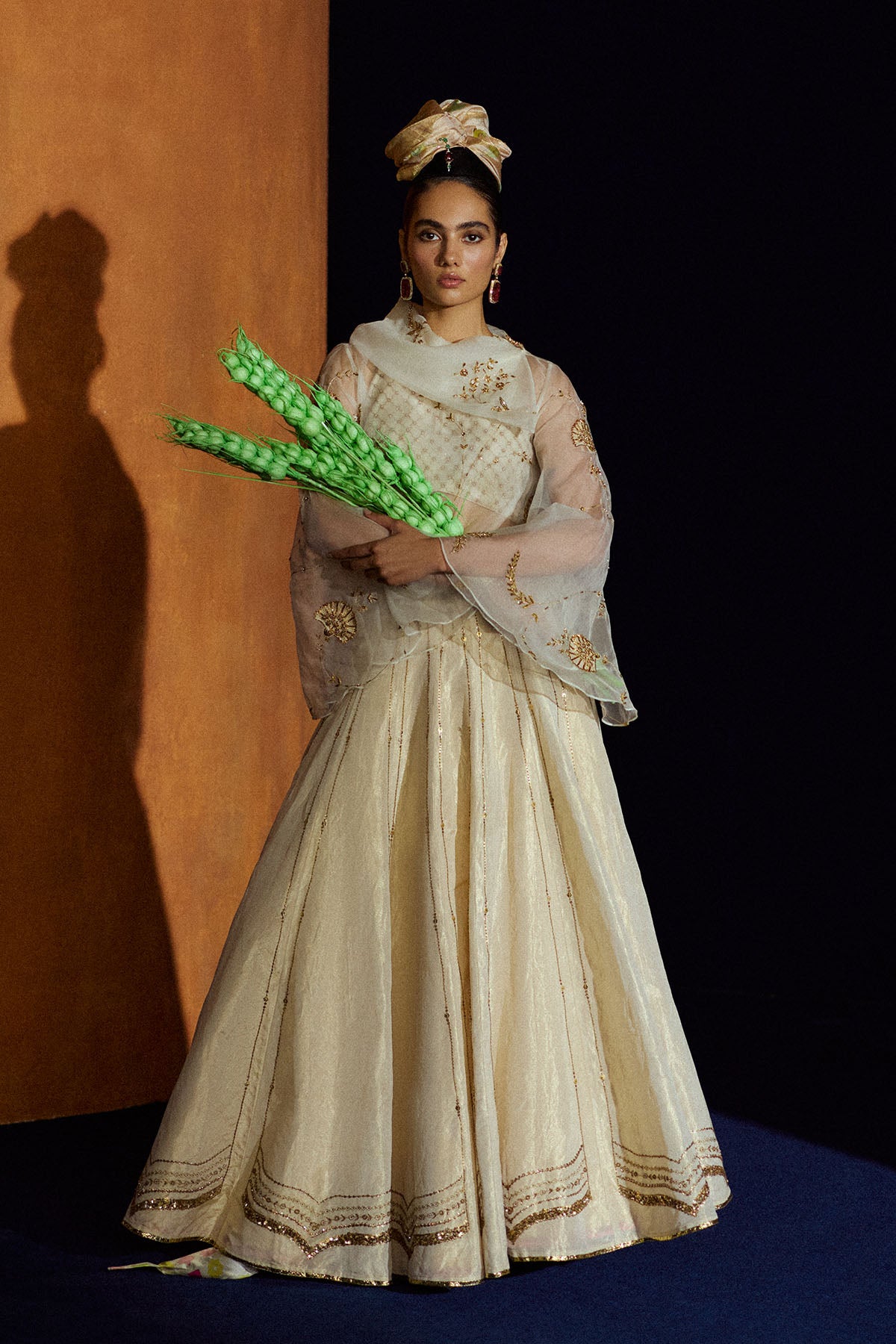 Mastani Ivory Maheen Tissue Lehenga Set