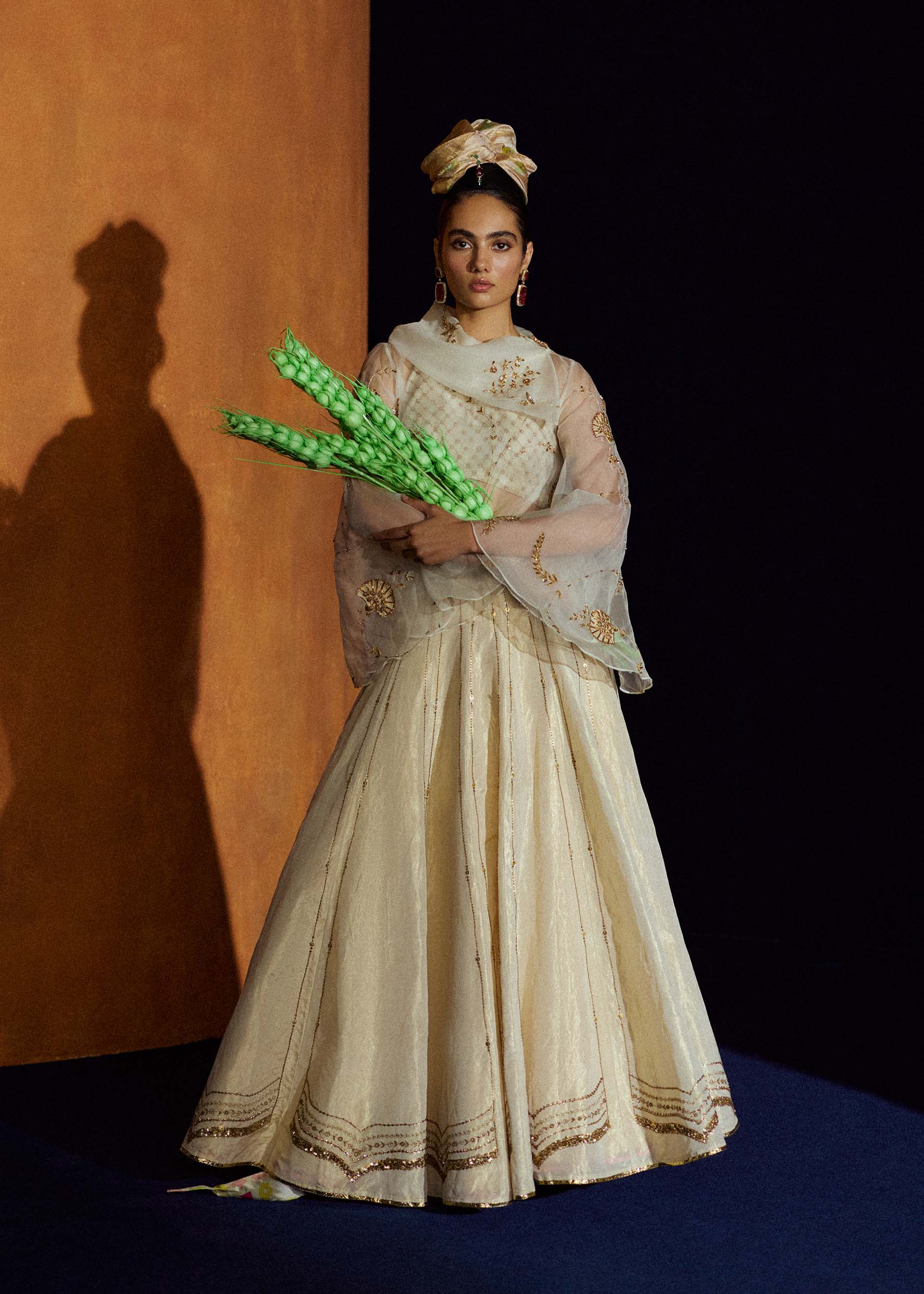 Mastani Ivory Maheen Tissue Lehenga Set