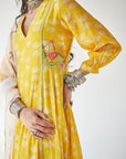 Dupahar Yellow Side Kali Kurta Set