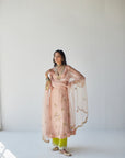 Pastel Pink Side Sequence Scallop Dupatta