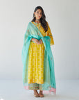 Dupahar Yellow Pintuck Kurta Set