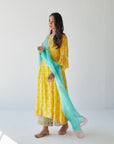 Dupahar Yellow Pintuck Kurta Set