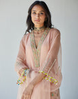 Pastel Pink Jaal Kangana Ranaut Organza Kurta Set