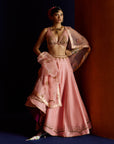 Mastani Pastel Pink Maheen Silk Lehenga Set