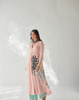 Pastel Pink Side Flower Kurta Set