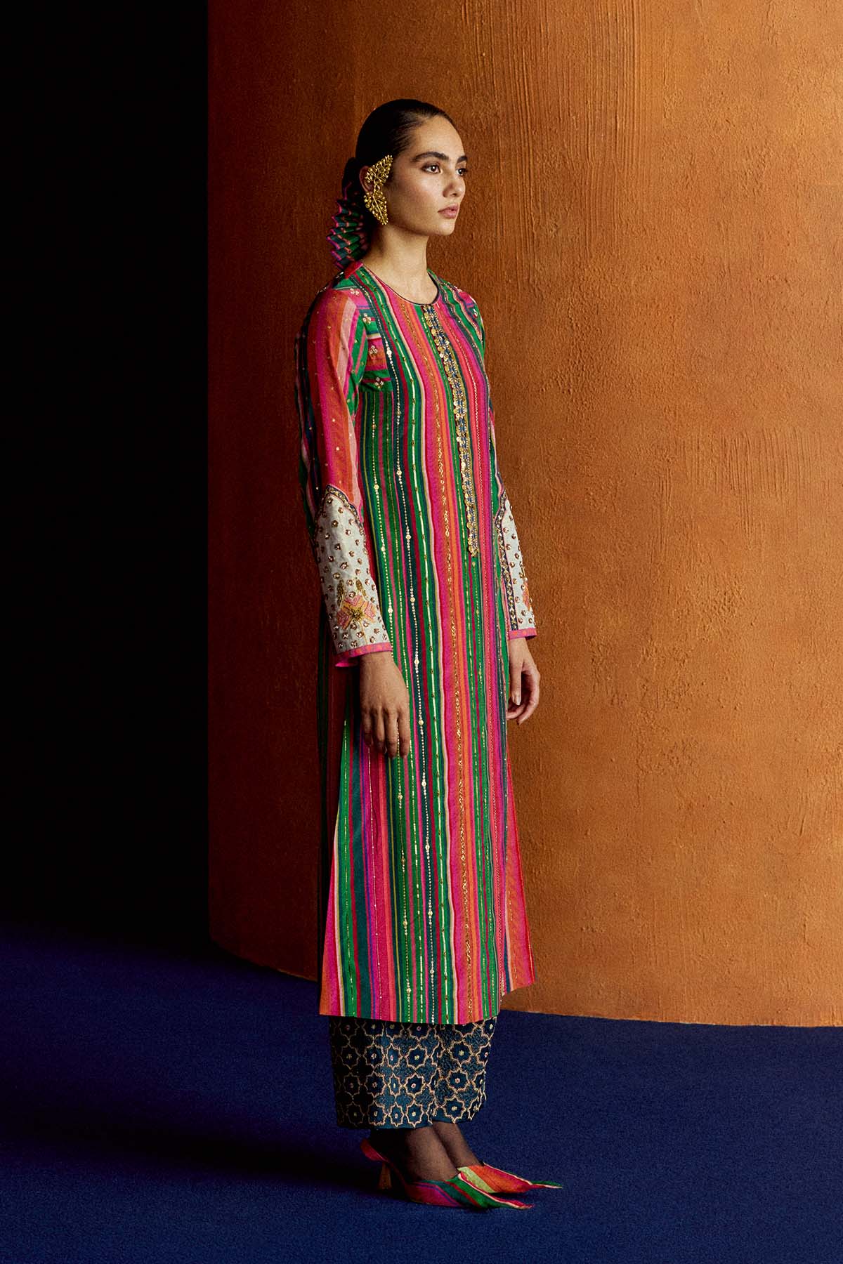 Mastani Pink Stripes Kurta Set