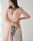 Pastel Pink Side Flower Kurta Set