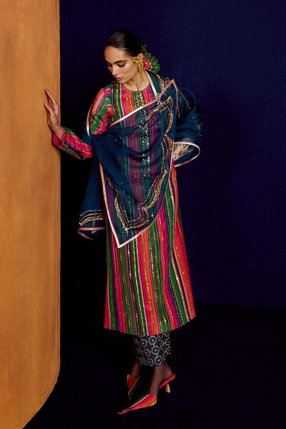 Mastani Pink Stripes Kurta Set