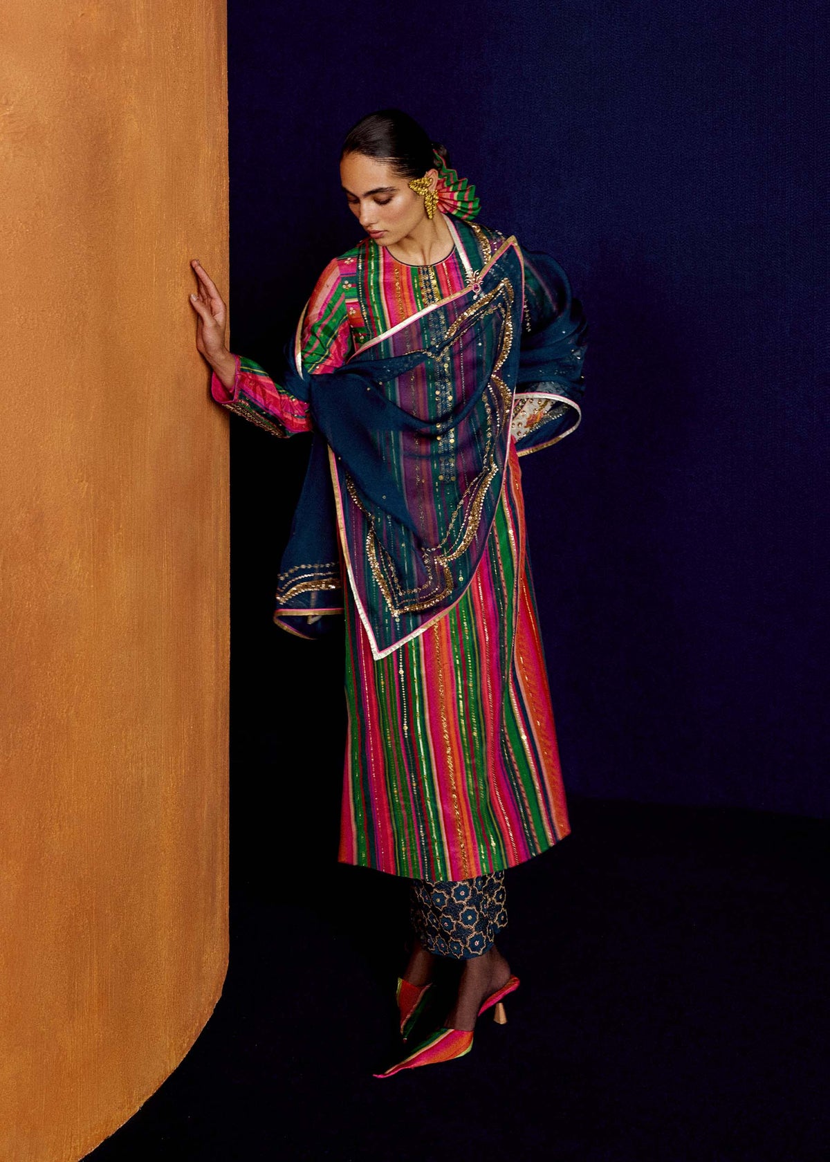 Mastani Pink Stripes Kurta Set