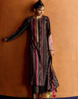 Mastani Black Stripes Kurta Set