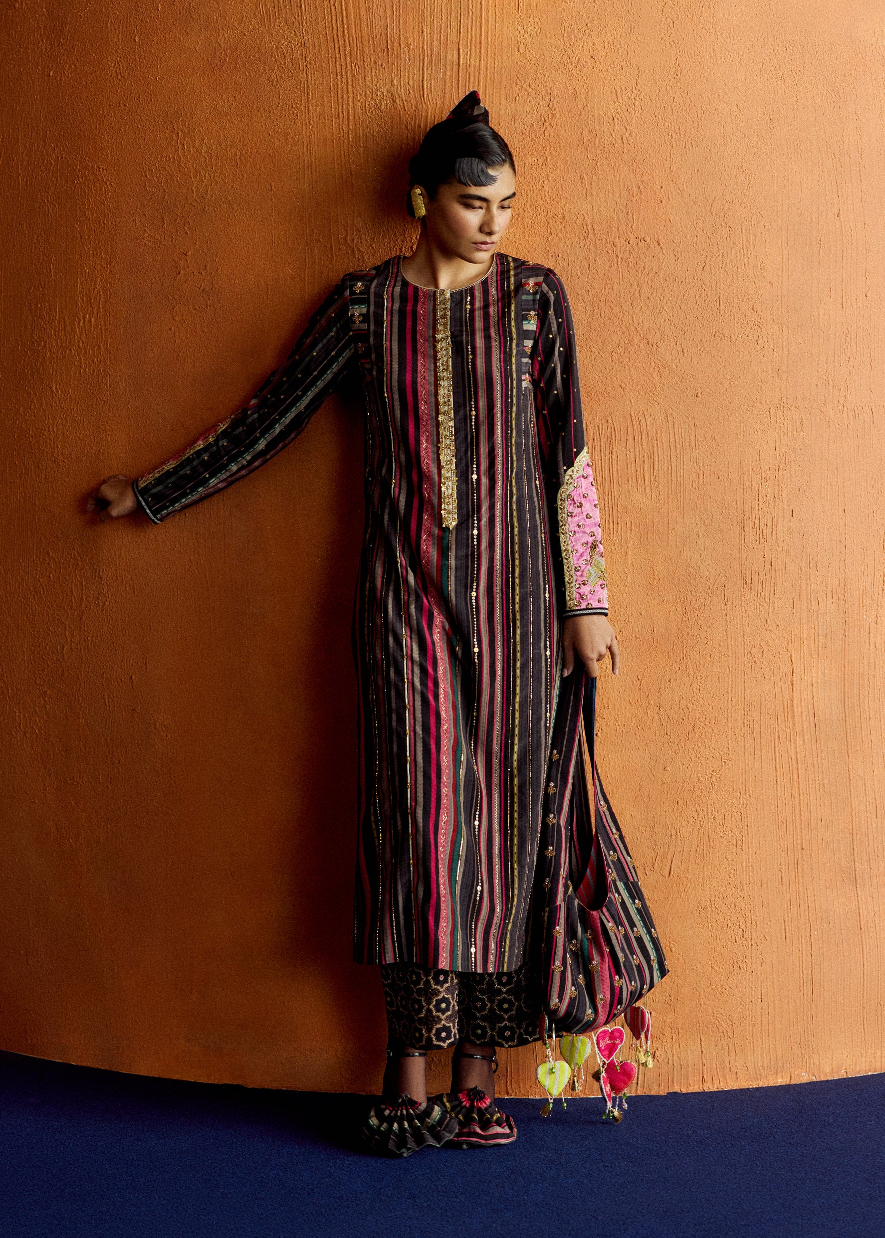 Mastani Black Stripes Kurta Set