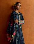 Mastani Teal Blue Stripes Kurta Set